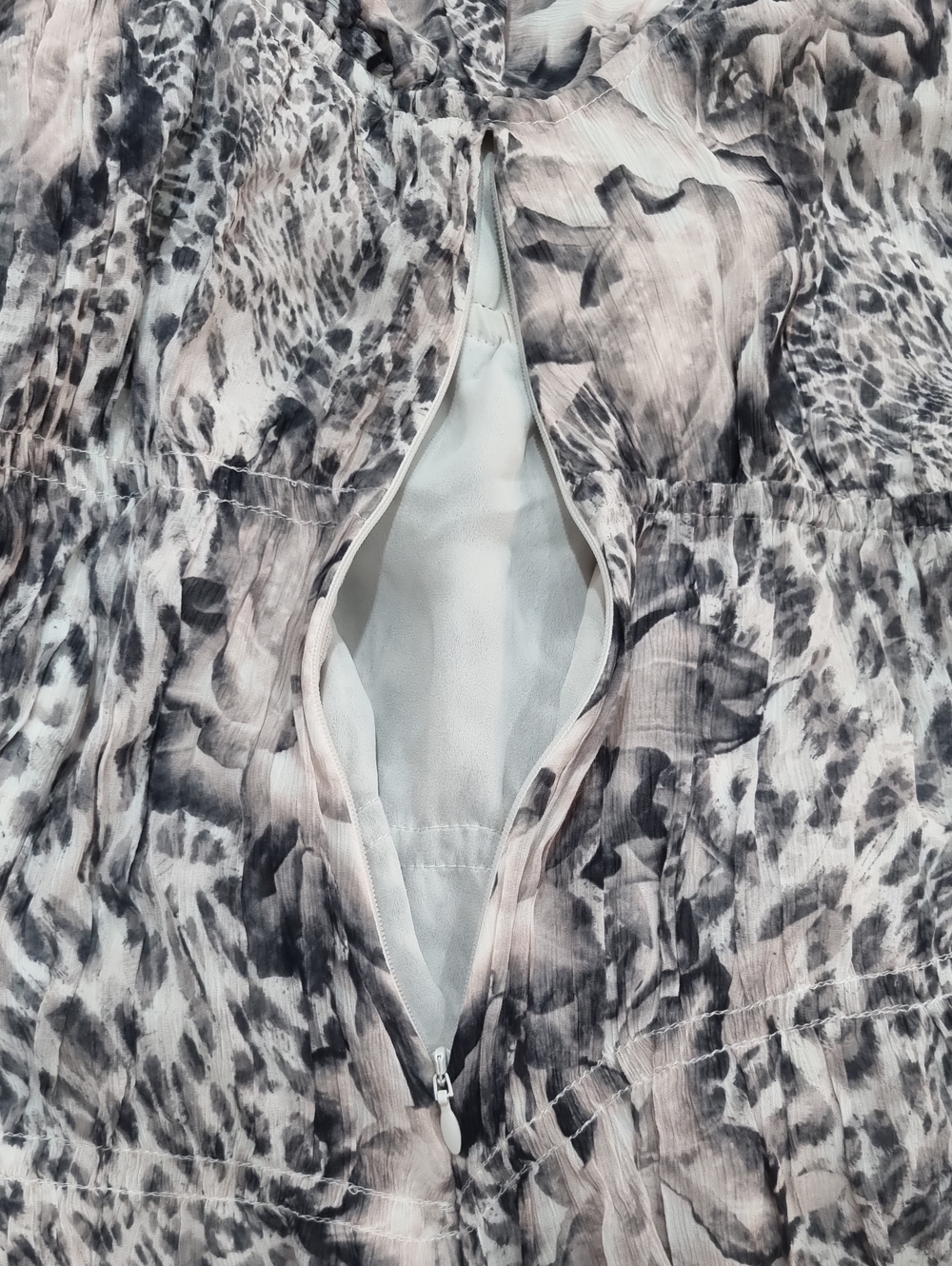 ALLSAINTS Grey & Black Animal Print Dress – Size UK 4 / US 0 / EU 32 - Picture 12 of 14
